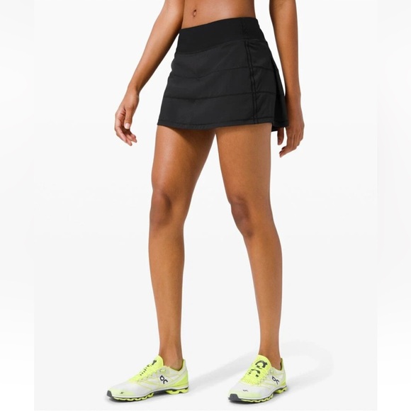 lululemon athletica Dresses & Skirts - Lululemon Black Lined Pace Rival Skort Skirt Sz. 12
